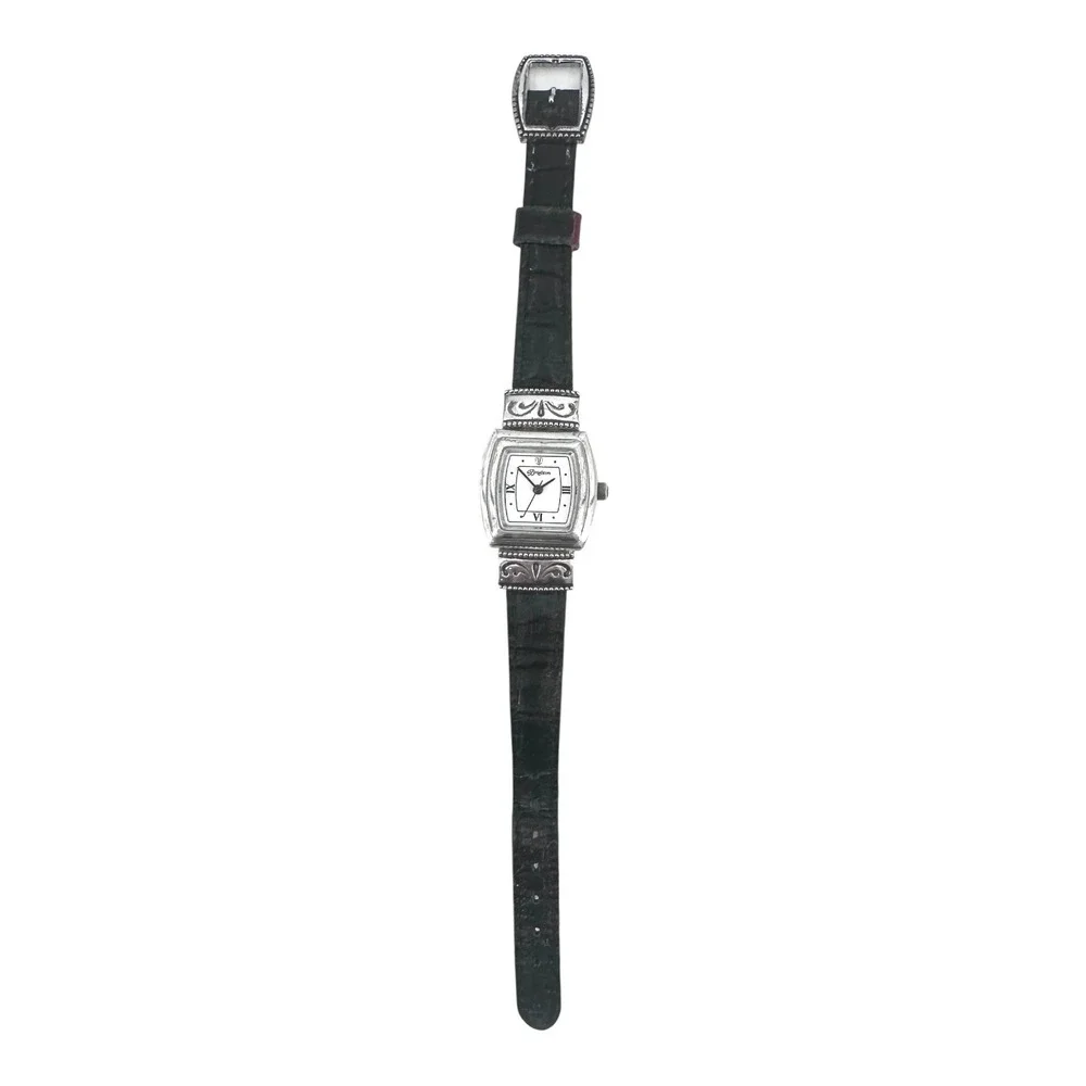 Vintage Brighton Waterford Women Watch Black Croc Leather Band New Battery